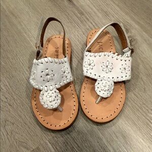Jack Rogers White Floral Kids Sandals